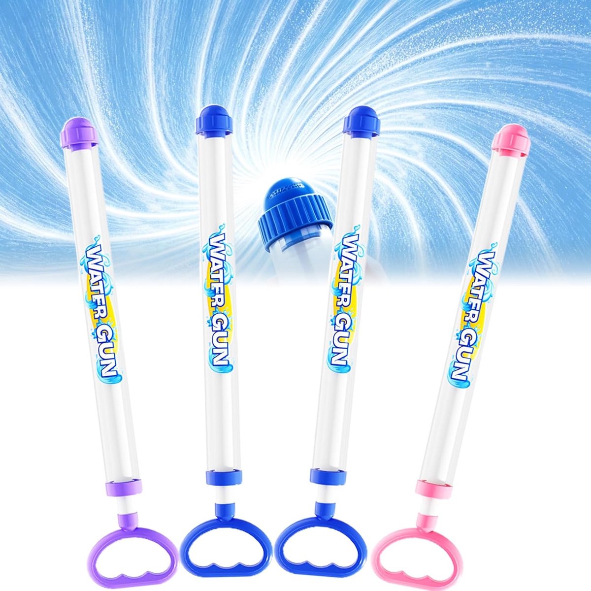 Waterpistool Kinderen met Kunstvuur-effect - 4 Stuks - van 3-8 Jaar - Waterpistooltjes - Watergeweer - Waterblaster - Watergevecht - Buitenspeelgoed - Zomerspeelgoed - Waterspeelgoed - Veelkleurig - van Imperatoris