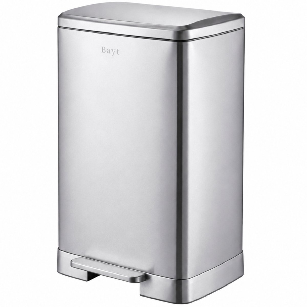Bayt Prullenbak - Prullenbak 60 Liter - Pedaalemmer 60 liter - Vuilnisbak 60 liter - Afvalbak - RVS - Zilver