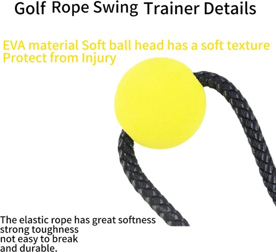 Golf Touw Swing Trainer - Trainingshulpmiddel Voor Kracht En Tempo - Verbetert Snelheid - Lengte 99 Cm van GOLF — afbeelding 2