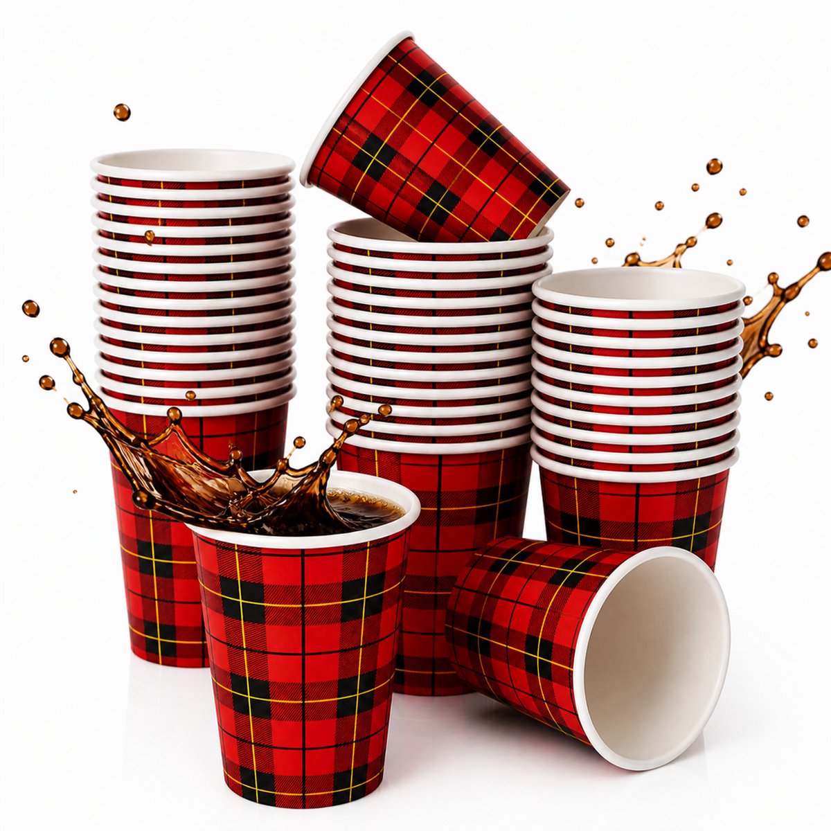 Commerline 500 Stuks Koffiebekers To Go - 7,5 oz / 180ml - Papieren Wegwerp Bekers