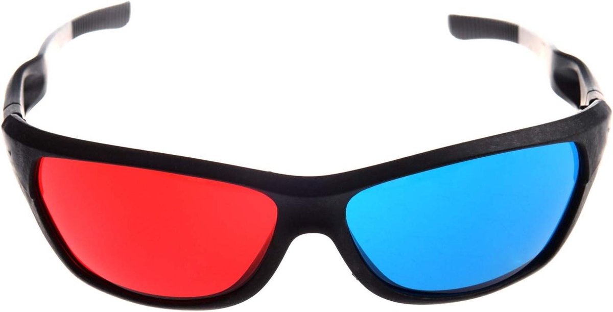 3D Bril - Anaglyph Bril - 3D Films Kijken - Cyaan Anglyph Stijl - 17 x 5 x 4 cm