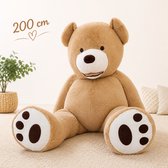 Grote knuffelbeer 200 cm. Geboorte knuffelbeer. Teddyknuffel.