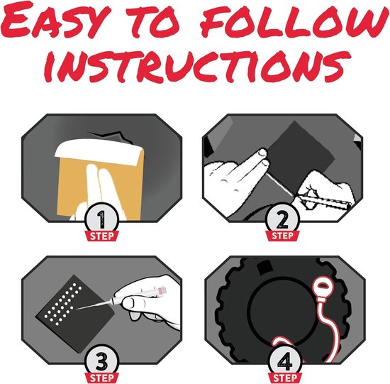 Zijwandbanden reparatieset - Patch kit - Banden repareren - Verbeterde rubberformule - 4x4 inch - Zwart van Merkloos — afbeelding 5