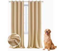 Verduisteringsgordijnen - Raambekleding - Privacy en rust - 99% zonlicht blokkerend - 210x160 cm - Beige