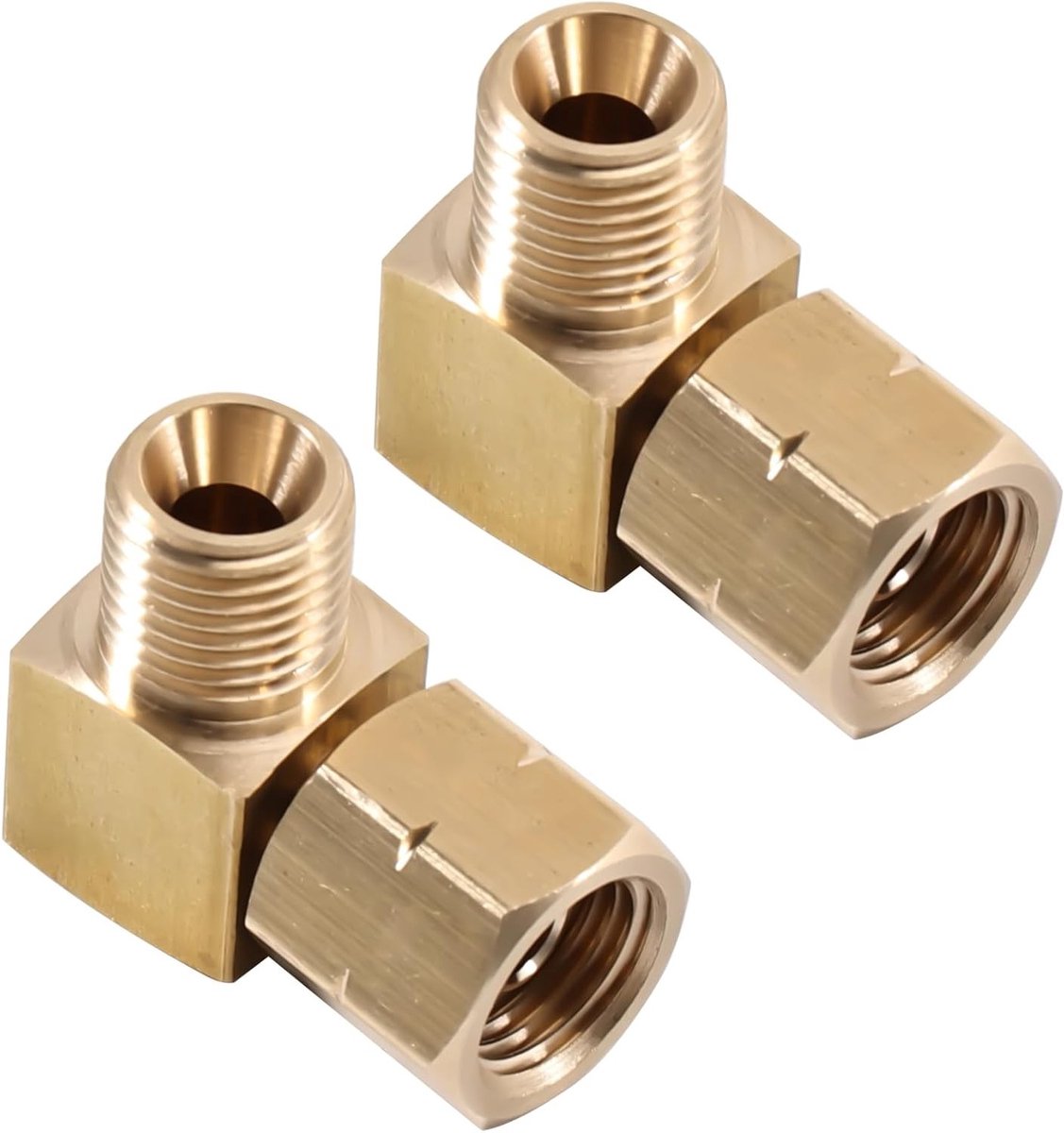 Gas Aansluitingen 90 Graden Hoek, 1/4 Inch Messing Hoekverbinding, DN8 Gas Adapter voor Gas Slangen, Ideaal voor RV, Camping en Gasthermen