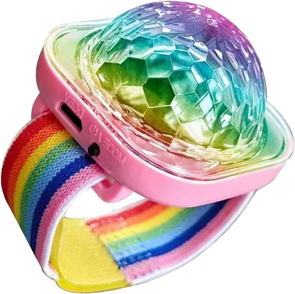 LED Polsband - Draagbare Disco Lamp - Feestdecoratie - USB Oplaadbaar - 7 x 7 x 7 cm - Roze