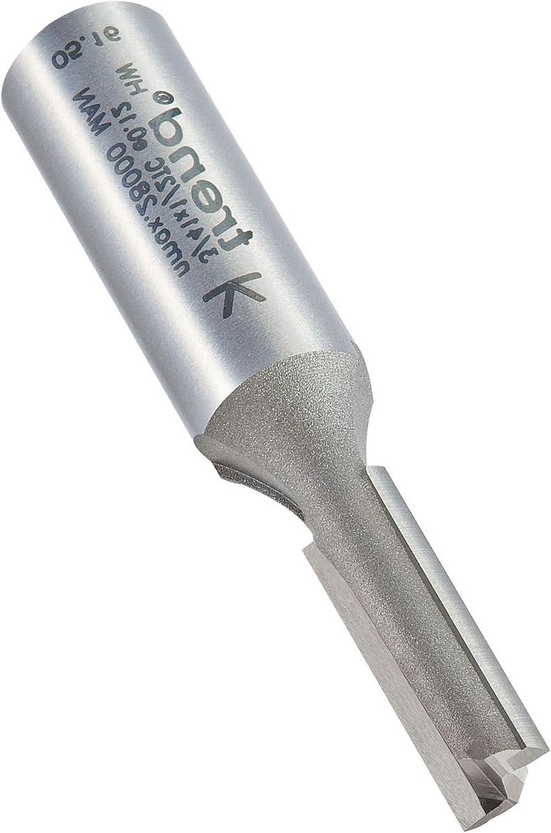 Rechte Frees - Twee Groef - Houtbewerking - Hardmetalen Punt - 8mm x 65mm - Metaal