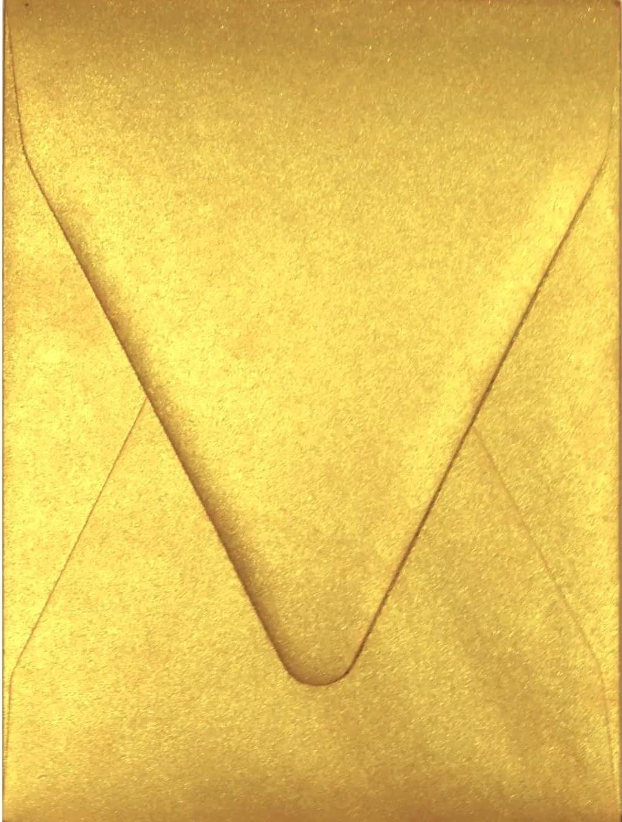 Luxe Enveloppen - Papieren Omslagen - Feestelijke Post - Metallic Finish - 18.2 x 13.5cm - Goud