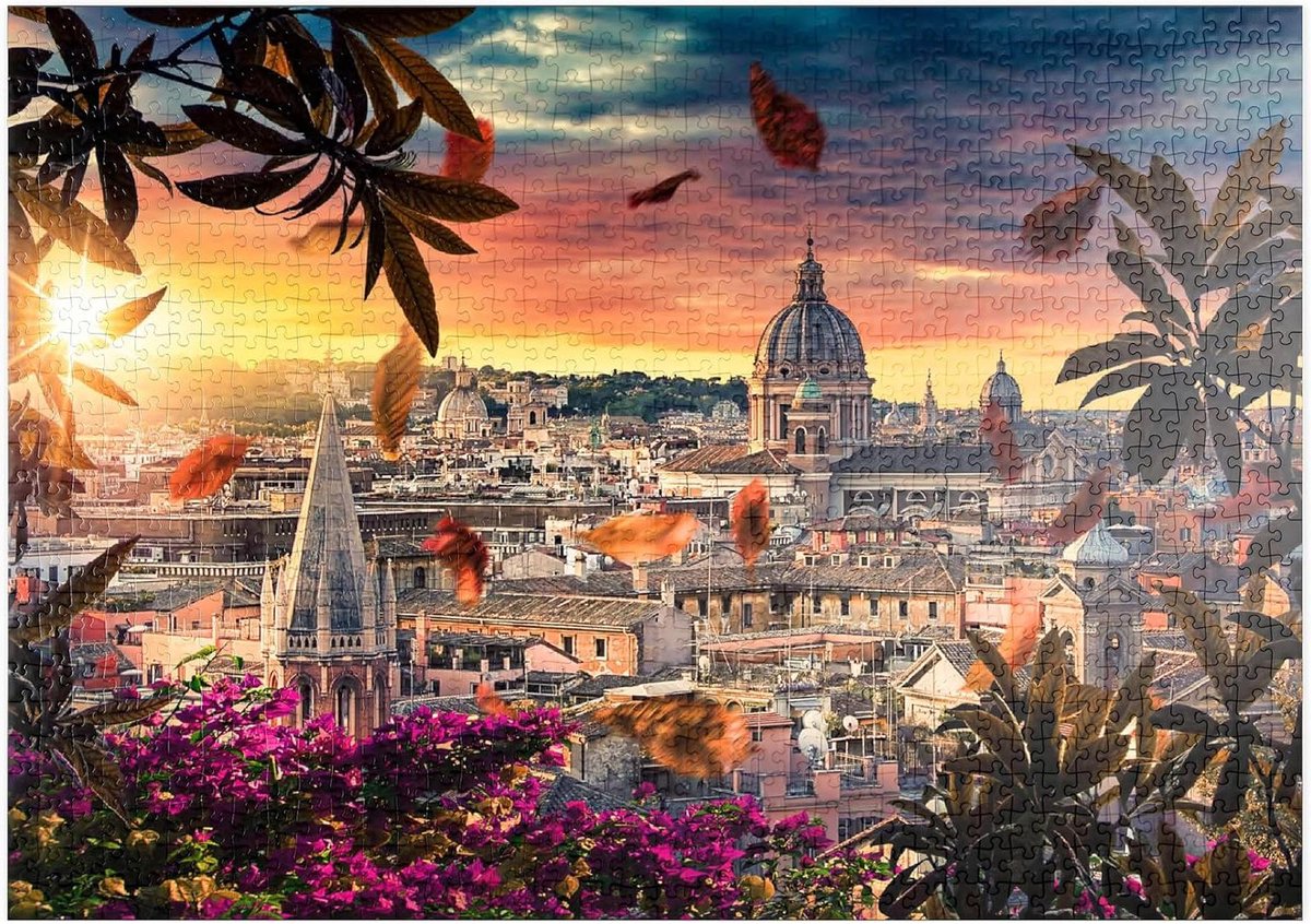 Legpuzzel Stad Rome - Puzzel avond Stadsgezicht puzzel - Ontspannen Vrije Tijd - Hoge Resolutie Print - 1000 Stukjes - Meerkleurig