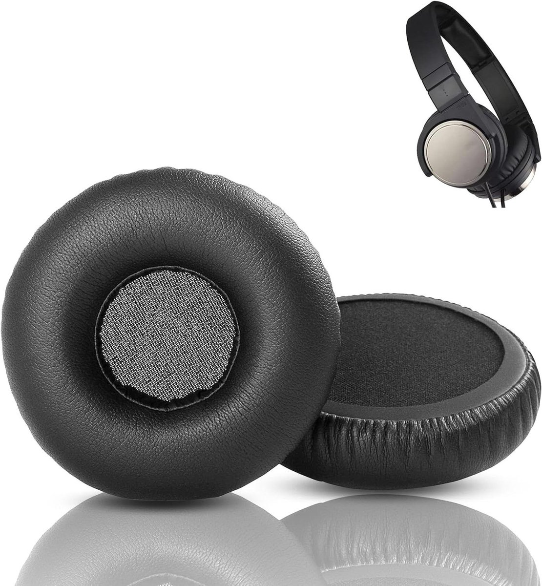 Hoofdtelefoon Oorkussens - Earpads Vervanging - Comfortabel Luisteren - Traagschuim Vulling - 20 x 12 x 2.4 cm - Zwart