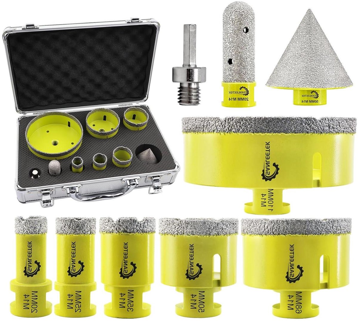 Diamant tegelboorset - Gatenzaagset Tegel - Tegels Boren - Vacuüm Gelast - 9 stuks - Niet gespecificeerd