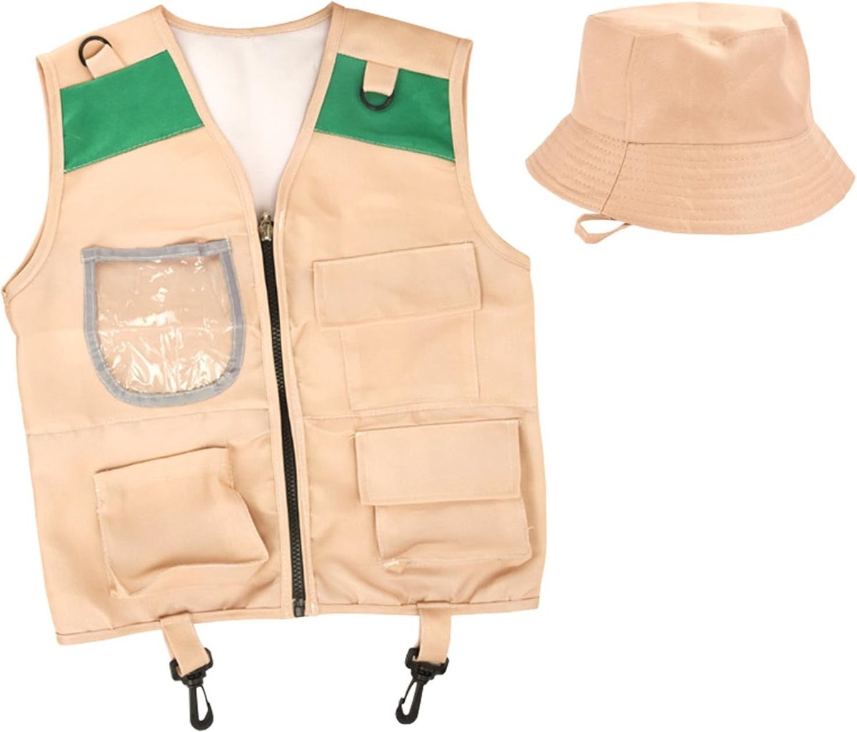 Avontuurlijke Verkenning Speelgoed met Vest en Hoed, Onderzoeker Kostuum voor Kinderen, Natuurontdekking en Buitenactiviteiten, Perfect Cadeau voor Jongens en Meisjes