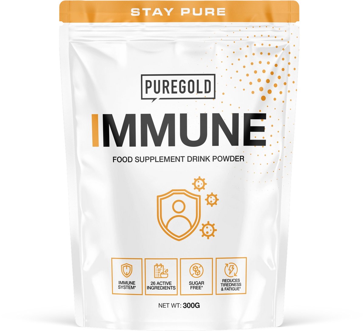 Pure Gold Immune Support – Immuunondersteuning Drank – Sinaasappel – 300g