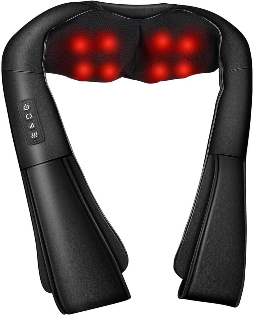 TopChoice® Nekmassage Verwamed - Shiatsu Draadloos - Spiersontspanning - 2kg - Zwart
