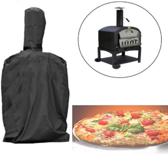 1-delige hoes voor buitenpizzaoven - Waterdicht, weerbestendig, UV-bestendig - 210D Oxford-stof - 170x65x55cm - Stofwerende bescherming voor houtgestookte pizzaoven/broodoven - Zwart