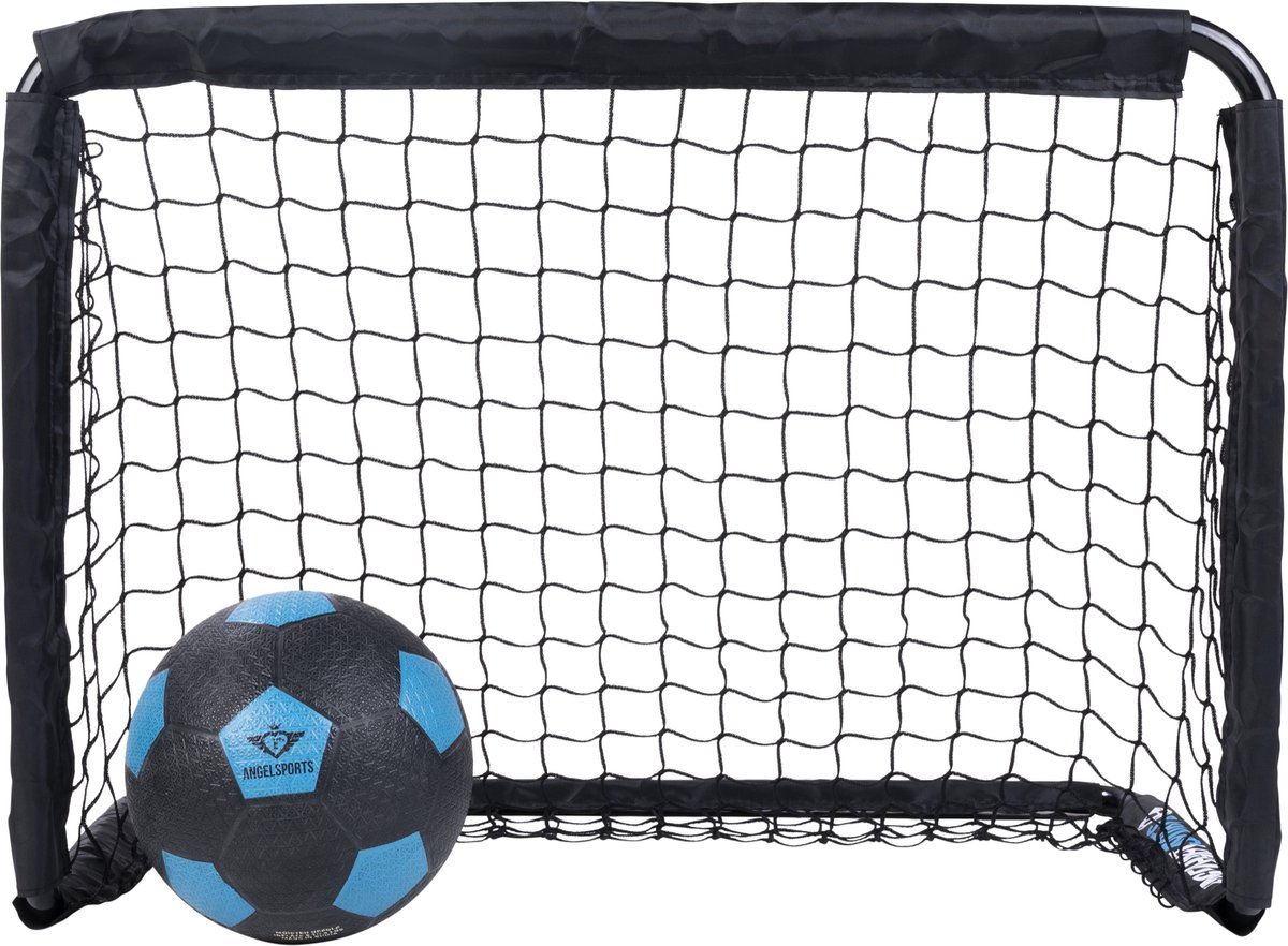 1200x882.jpg Voetbaldoeltjes 2 stuks -mini- zwart- training- voetbal- springbutton- bal - Afbeelding 1
