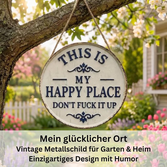 Spreukenbordje - Metalen Borden voor Buitenshuis - Muurdecoratie Buiten - Vintage metalen statementbord - 30×30cm - Wandbord - Tuindecortuinwanddecoratie - voor thuis tuin bar of café als wanddecoratie