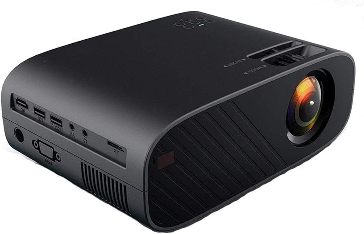 HD Beamer - Videoprojector - Home Cinema - Draadloze Schermdeling - 139 Inch Display - Zwart