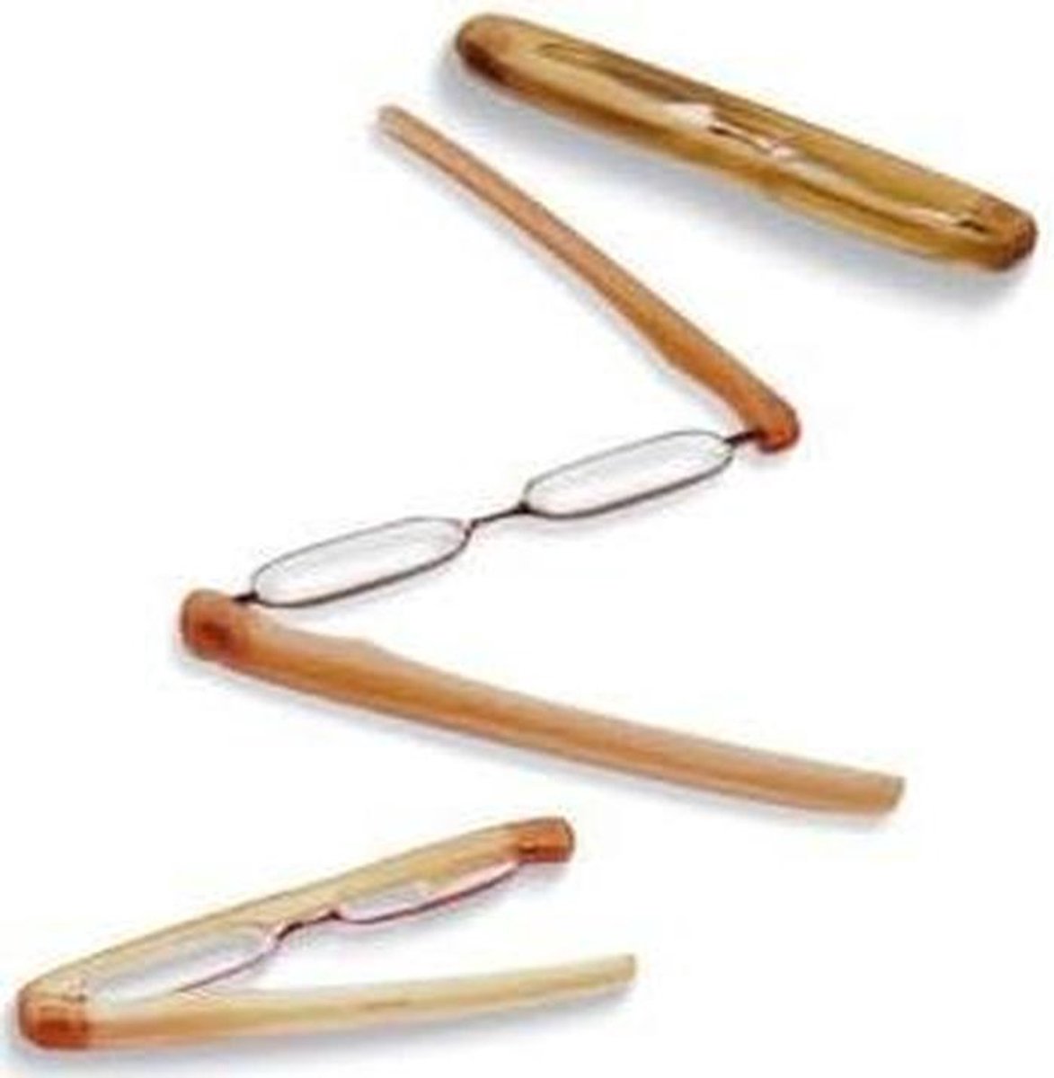 Leesbril met etui - Vouwnbril slim - Onderweg lezen - Geïntegreerd ontwerp - 135 mm opgevouwen - Felle kleuren