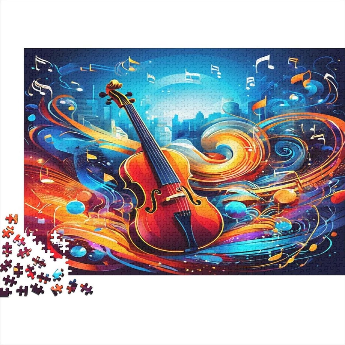 Muziekpuzzel Volwassenen - Legpuzzel 1000 - Ontspanning Thuis - Unieke Vormen - 75x50 cm - Stijl 18