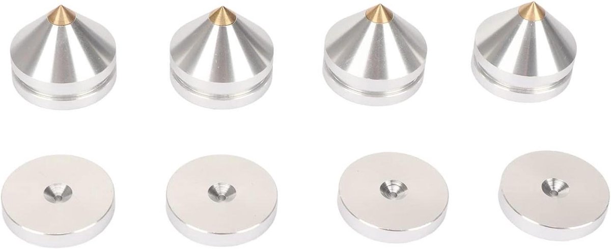 Luidspreker Spikes - Isolatie Voetjes - Verbeter Geluid - Aluminiumlegering - 4 Set - Zilver