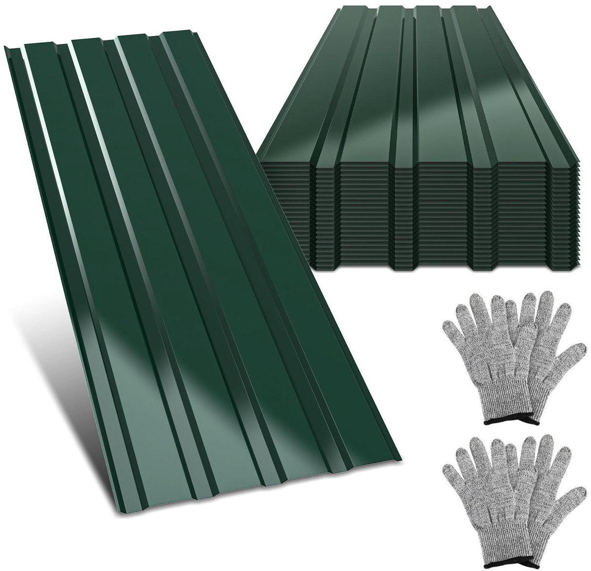Dakplaten - Profielplaten - Dakbedekking - Verzinkt staal - 14 m² - Groen