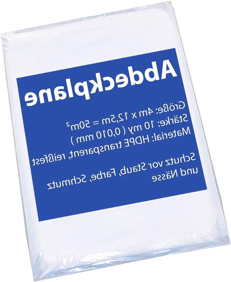 Bouwfolie Afdekzeil - Plastic Zeil - Klus Afdekken - Scheurvast HDPE - 4x125m 10 Stuks - Transparant