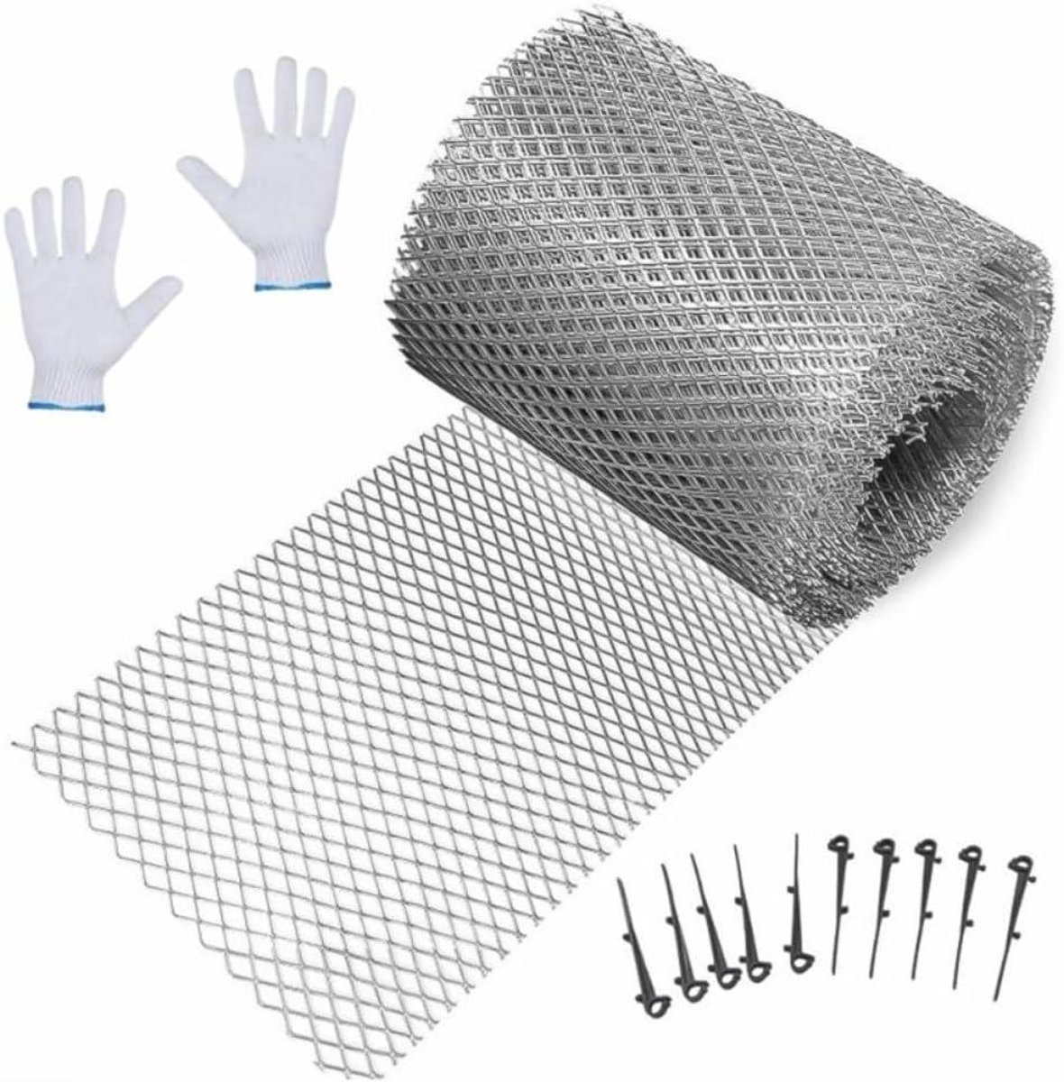 Dakgootbeschermers - Goot afdekking - Bladeren blokkeren - Roestvrij aluminium - 6 meter - Zilver