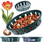 KADAX plantmand Ø 22 cm voor bloembollen, kunststof plantenbak, woelmuizenbescherming voor tulpen, narcissen en andere bolgewassen, zaaibak