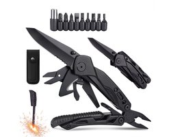 Senzo Multitool Zakmes - Survival - Multifunctioneel Zakmes - 14-in-1 - Schroevendraaier - Vuurstarter