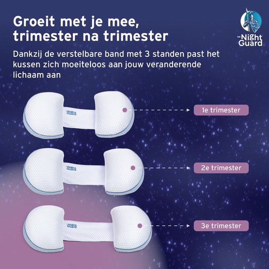 The Night Guard® Eluna Prestige Zwangerschapskussen - Aanpasbaar Voedingskussen - Zijslaapkussen met Traagschuim Snippers - Verkoelend & Wasbaar van Merkloos — afbeelding 5