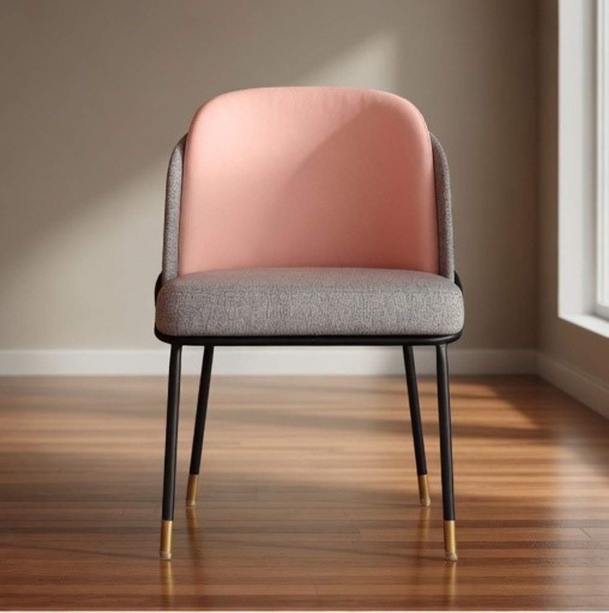 Moderne Eetkamerstoel – Comfortabele Design Stoel met PU-Leren Zitting & Metalen Frame – Ademend, Ergonomisch & Duurzaam – Ganeey