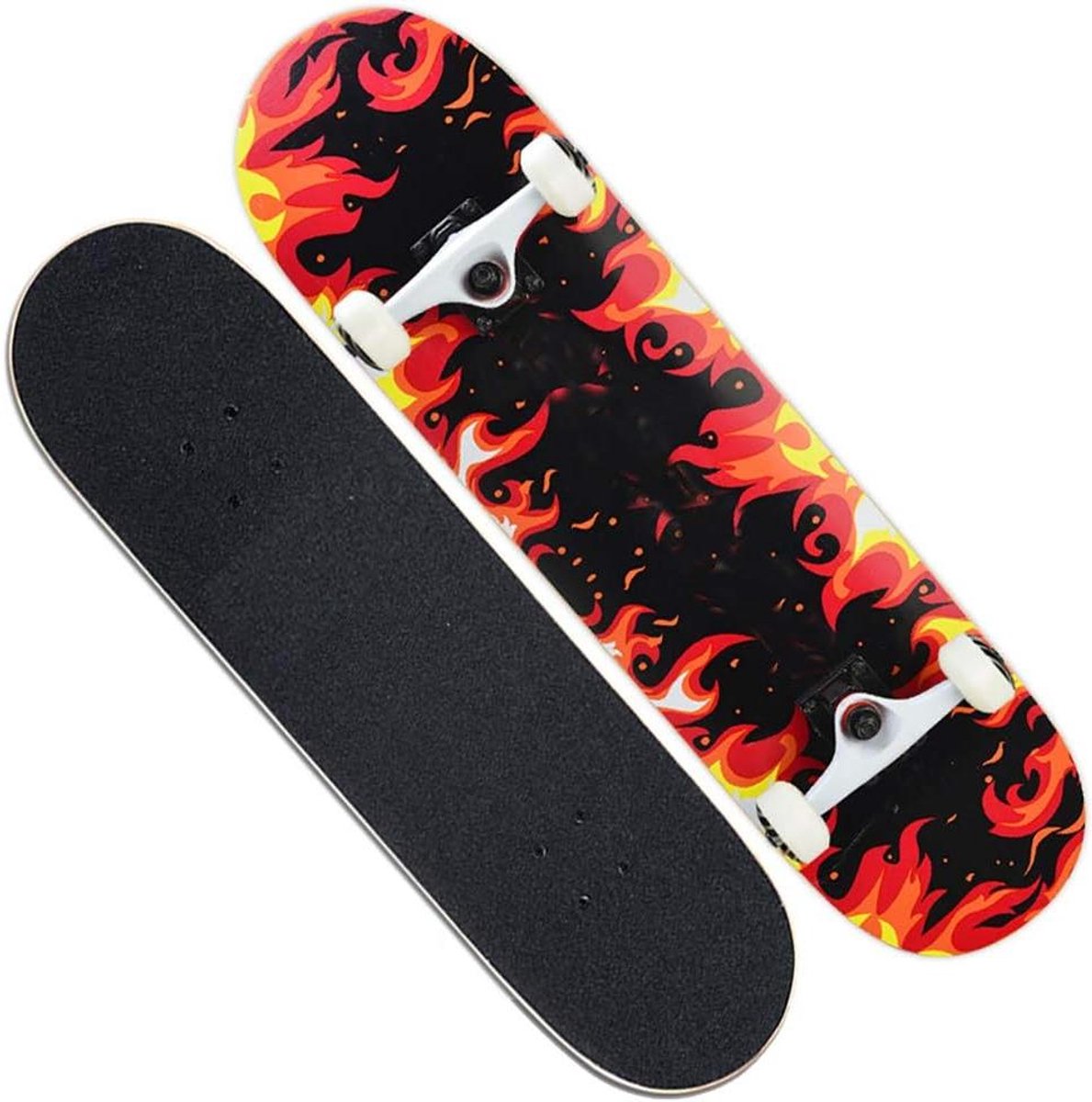 Compleet Skateboard Beginnersboard Trucs Leren Dubbel Kicktail Ontwerp 31 x 8 Inch