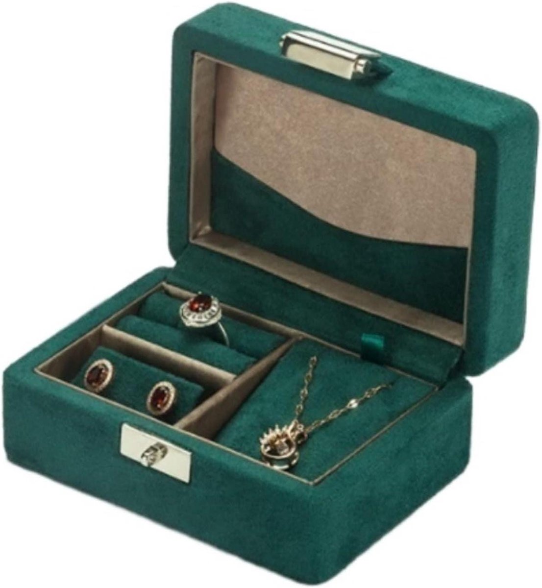 Sieradendoos Juwelenkistje - Opberger Organizer - Sieraden Opbergen - Modern Houten Design - Niet gespecificeerd - Multicolor