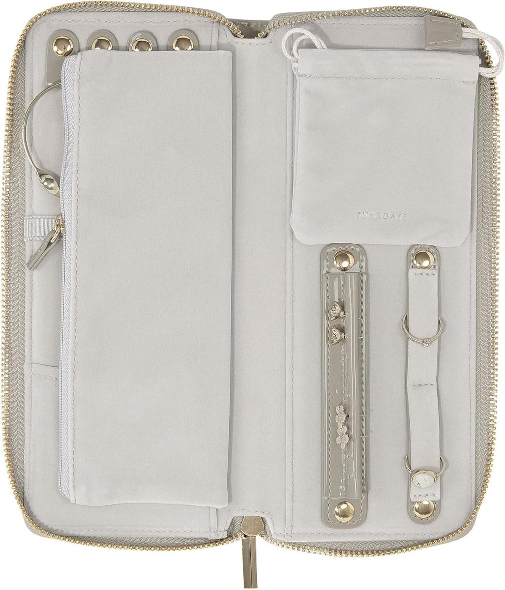 Sieraden Roll - Reis Etui - Sieraden Opbergen - Veelzijdig Compartiment - 24.5 cm Lengte - Putty