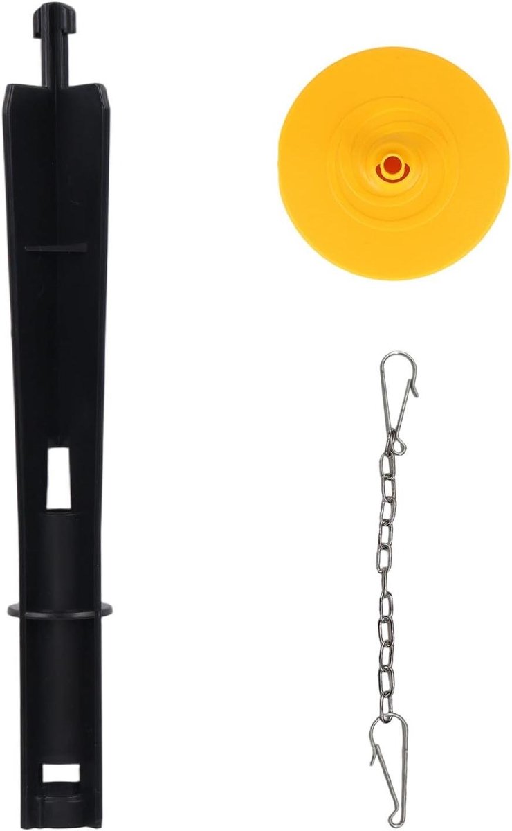 Toilet Reparatiekit - Reservoir Onderdelen - Toiletten Onderhouden - Compleet Inclusief Ketting - 3 Delen - Grijs