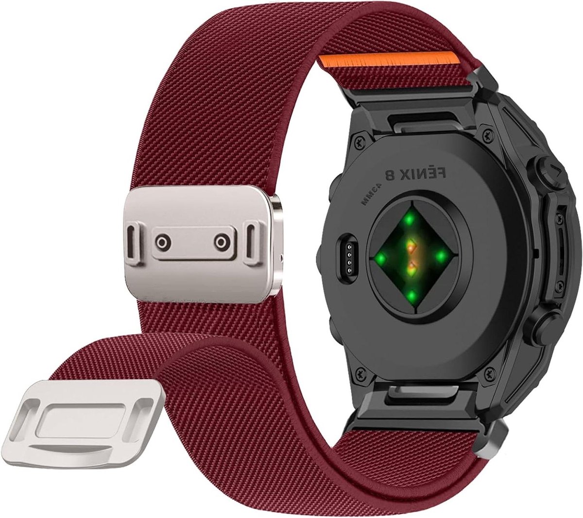 Horlogeband Nylon - Elastisch Bandje - Smartwatch Gebruik - Magnetische Gesp - 20 mm - Zwart