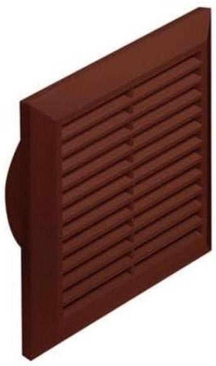 Ventilatie rooster - Afdekking muur - Lucht doorvoer regelen - Met vliegenscherm - 200x200mm - Bruin