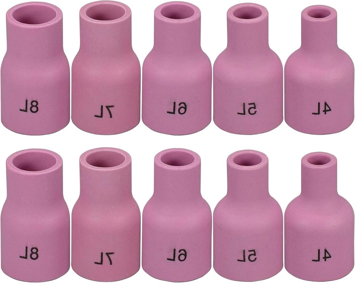 Keramische Cups - Laseaccessoires - Precisie Lassen - Gaslens Compatibel - 10 Stuks - Roze