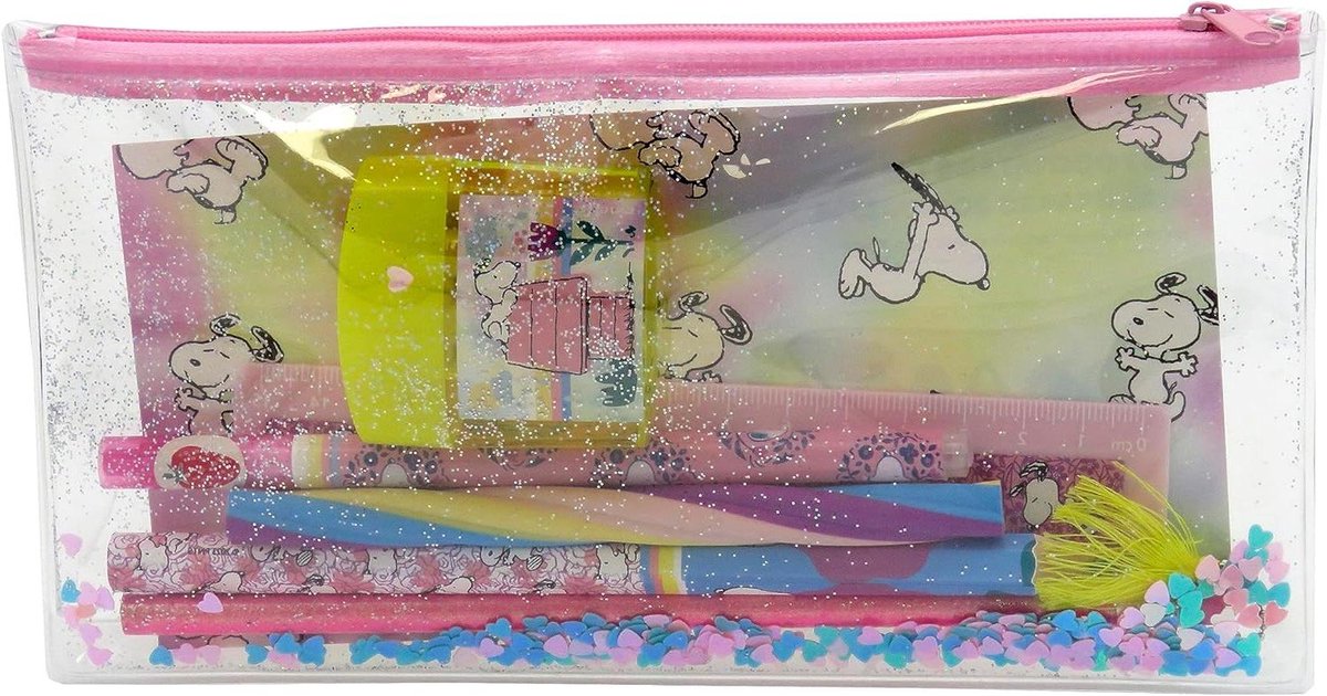 Pennenetui met inhoud - Etui met pennen - Schoolspullen organiseren - Vrolijk design - 22 x 12 cm - Meerkleurig