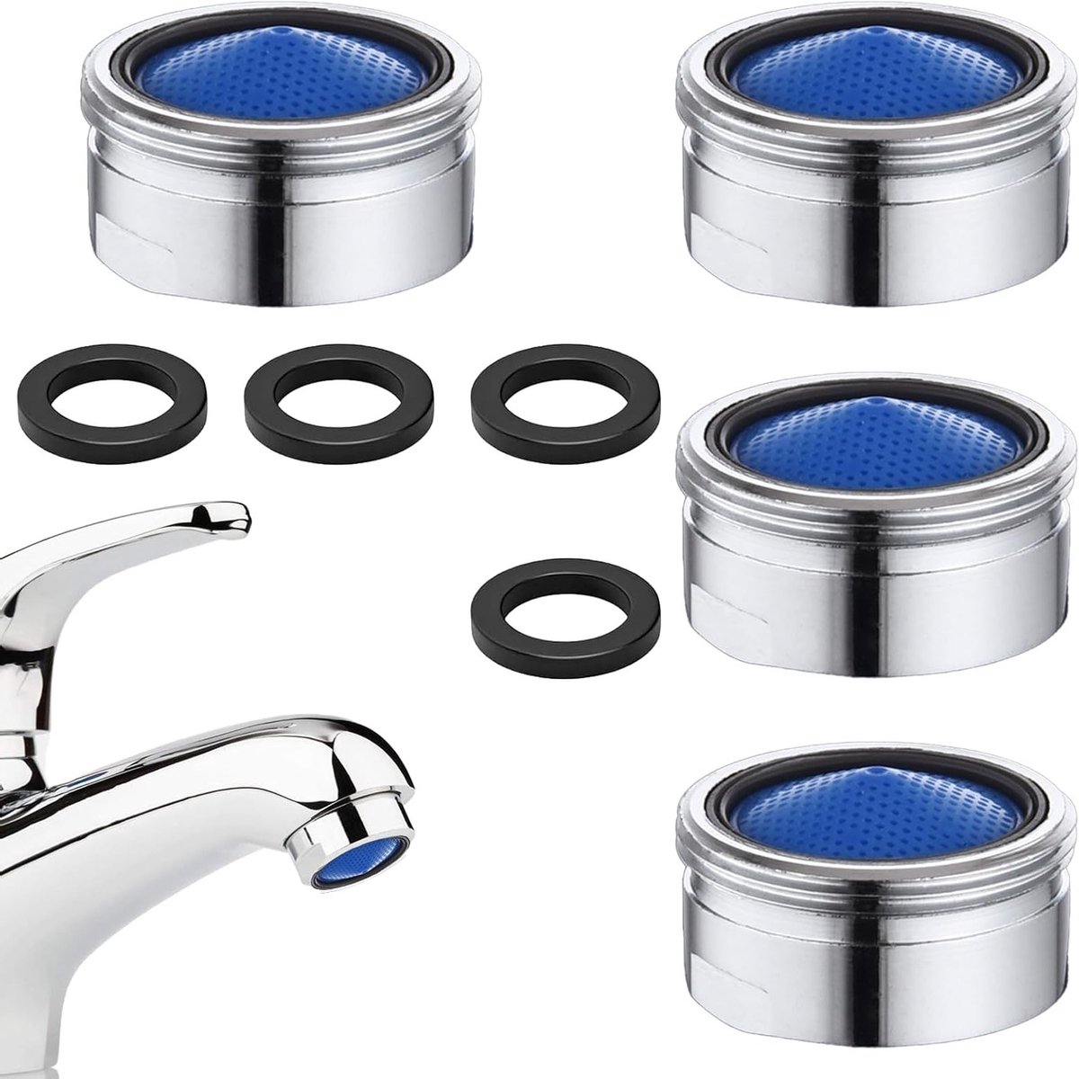 4 Stuks M22 Jet Regulator voor Kranen, Waterfilter en Tapfilter Inzetstukken voor Keuken en Badkamer