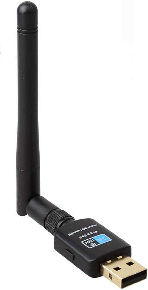 Wi-Fi Adapter - Draadloze Netwerkkaart - Internet Verbinding - Dual Band 600 Mbps - USB 2.0 - Zwart