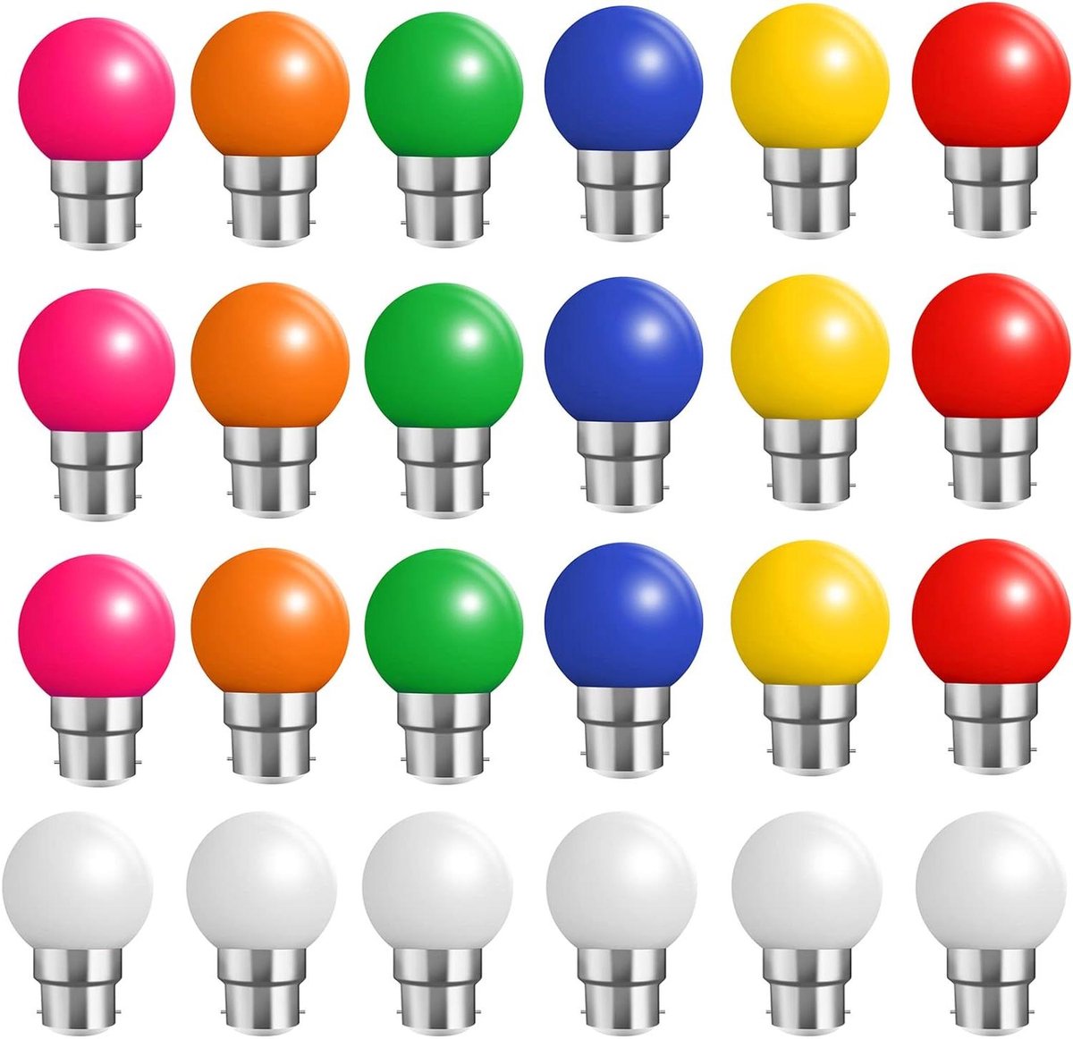 LED Lampen - Gloeilampen Decoratie - Feestelijke Verlichting - Energiebesparend 2W - 24 Stuks - Veelkleurig