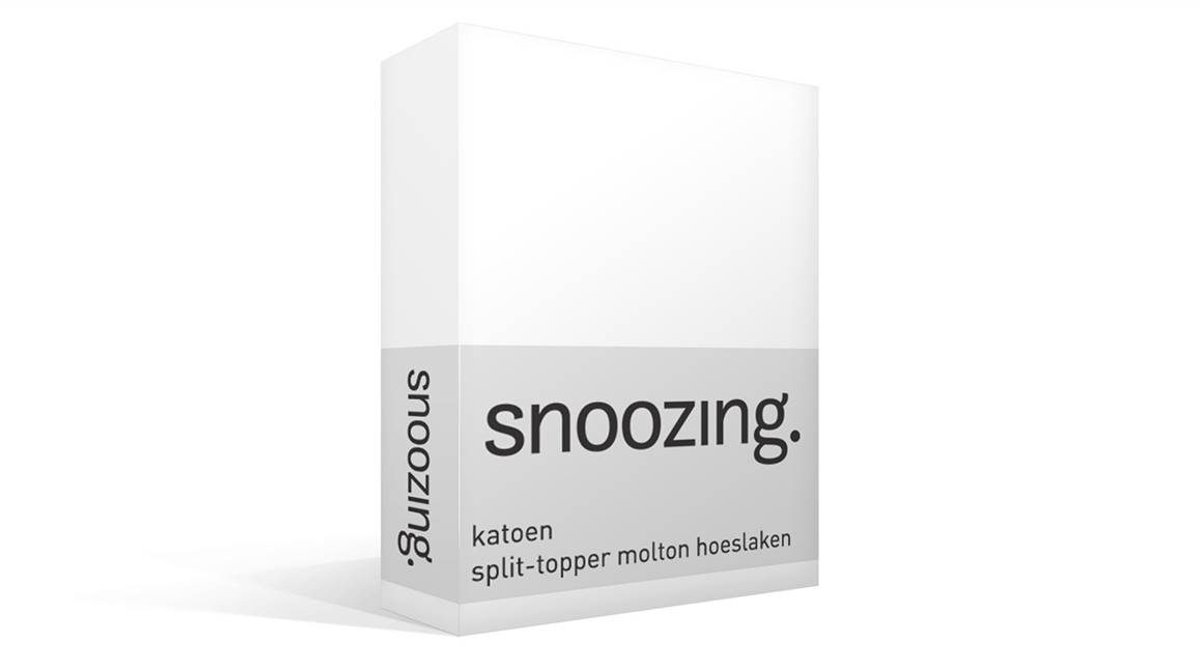 Snoozing Molton - Split-topper - Lits-jumeaux - Hoeslaken - Katoen - 160x210/220 cm - Wit