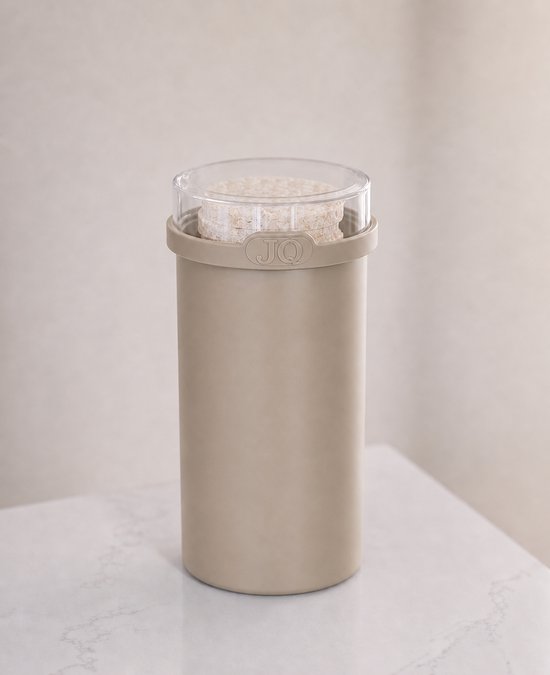 Boîte de conservation de biscottes JQ Liv Beige / Taupe - 100% hermétique - Boîte à galettes de riz - Boîte à pâtes - Boîte à biscottes