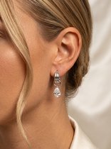 Lundholm Nora Oorbellen Dames Zilver Kleurig - Oorhangers met Zirkonia Steentjes - Bruids Oorbellen - Premium Stainless Steel Jewellery - Hypoallergene Sieraden - Vrouwen Cadeautjes - Kerst Cadeau Vrouw en Vriendin - my Lundholm