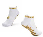 Gripsokken Enkelsokken Wit - Antislip Sokken voor Pilates, Yoga & Padel - Maat 39-42 - GXOX