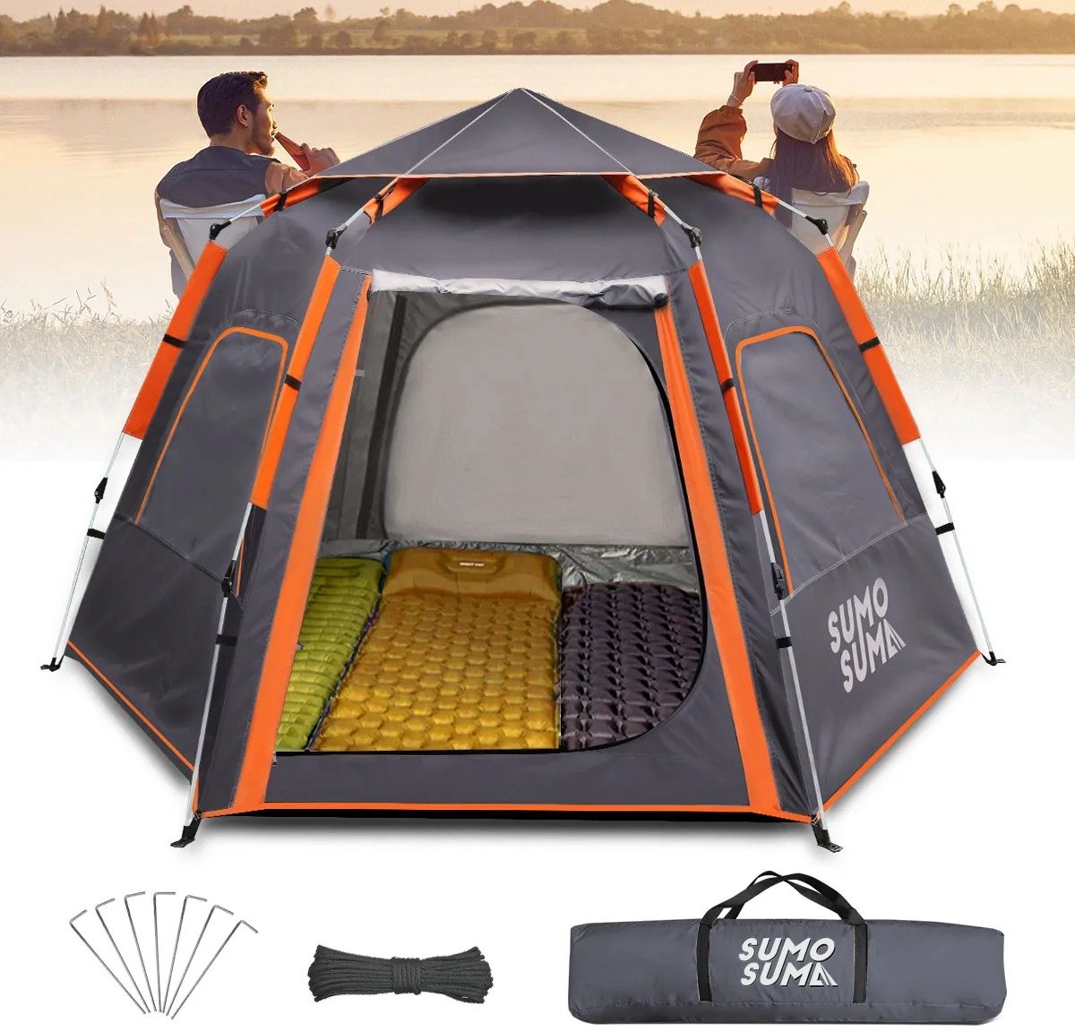 Lifero Camping Tent - Automatisch Pop-up Tent - Easy-up - Kampeertent 3 Persoons - Kamperen 4 persoons Tenten - Koepeltent – foto 2