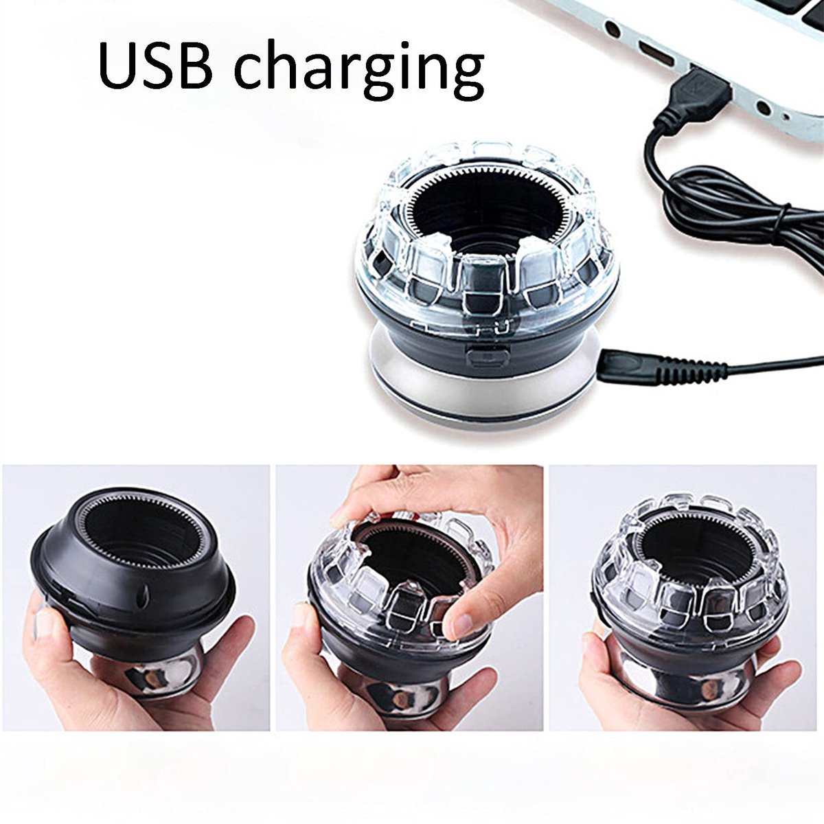 Elektrische Tondeuse USB Opladen Mannen Kaal Hoofd Clipper Waterdicht - Elektrische Hoofd Haar Scheerapparaat Mini Draagbare Haar Snijder - Professionele Trimmer . thumbnail 4
