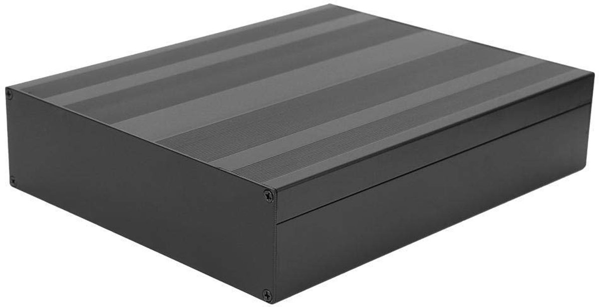 aladdien - Aluminium projectdoos - Doe-het-zelf elektronicabehuizing - Matzwart - Warmteafvoer - 50x178x220mm - Geschikt voor diverse toepassingen
